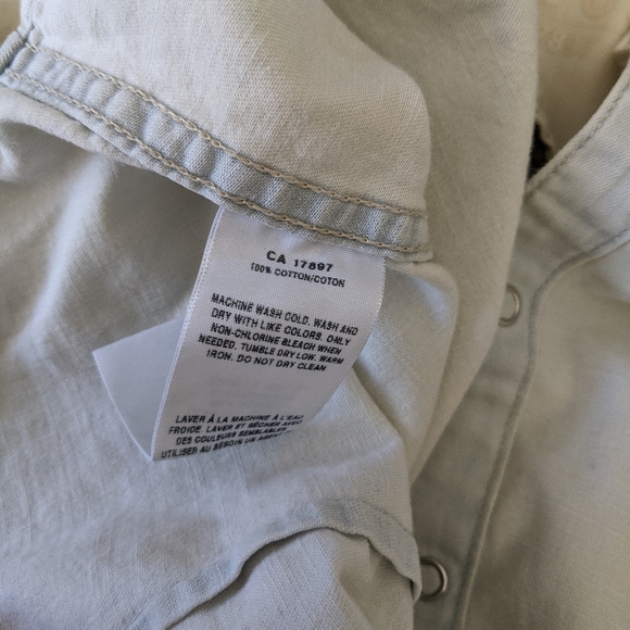 GAP Bleached Denim Shirt, XS - Picture 8 of 9